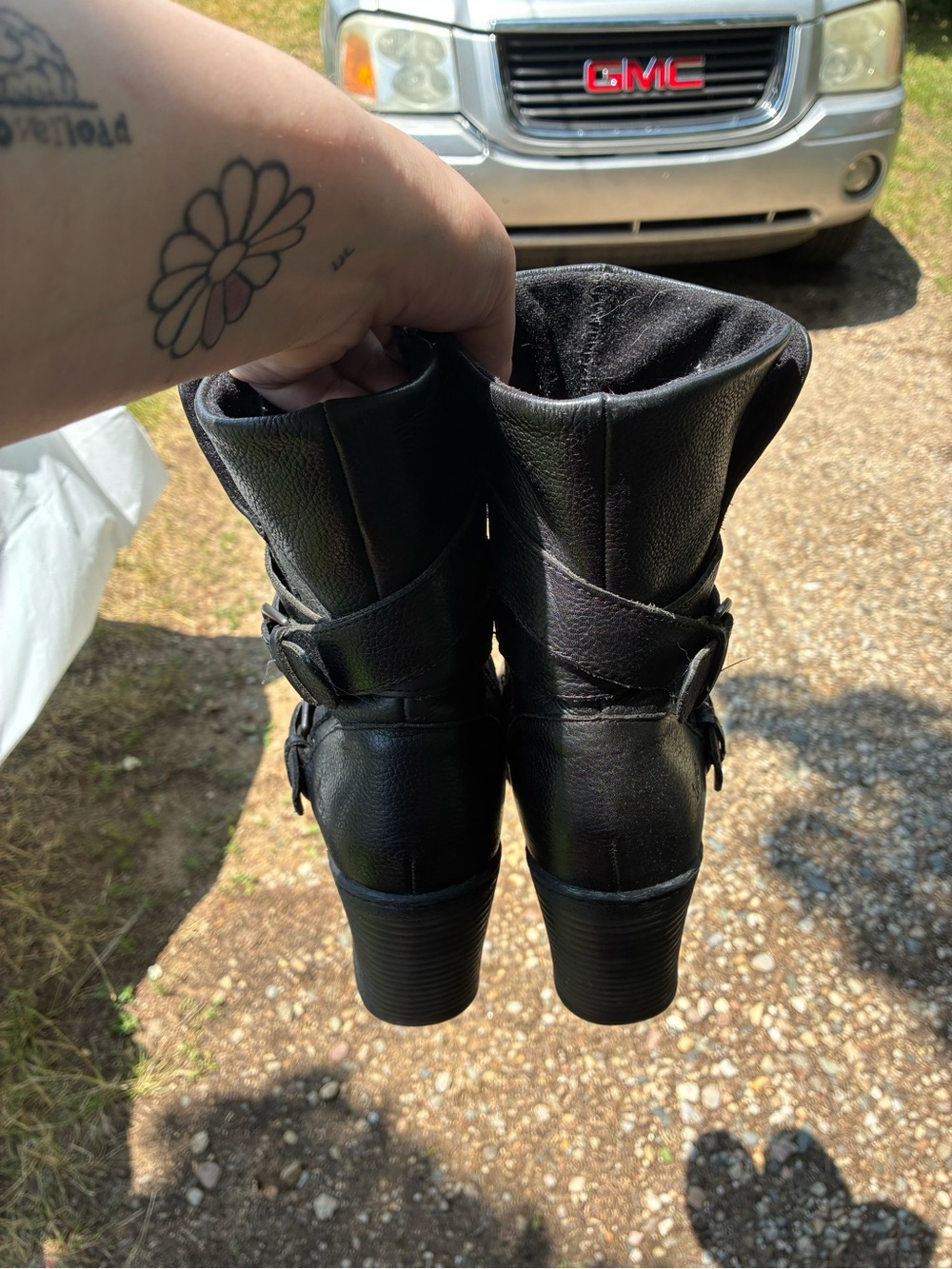 Black Women's Ankle Boots with Buckle Detail - Brand Unspecified